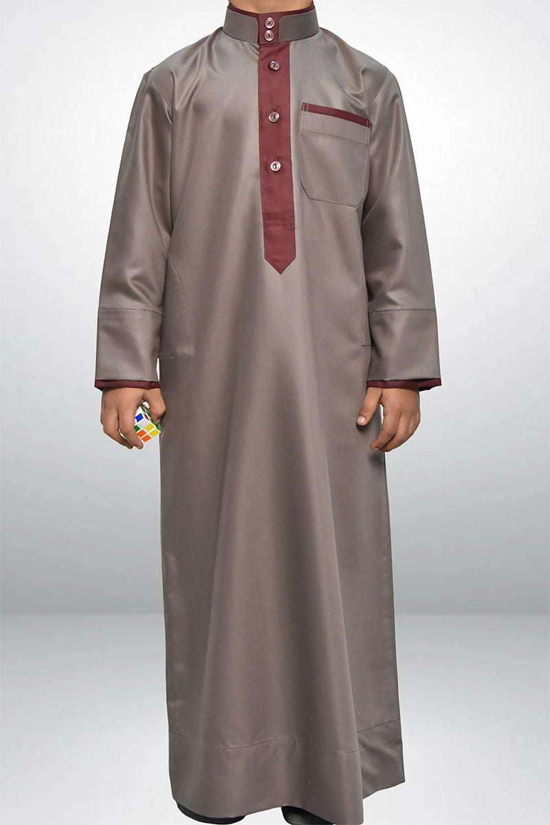 The Idris – Taupe & Maroon